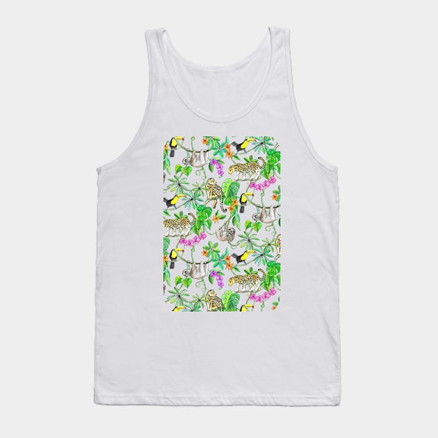 Rainforest Friends - watercolor animals on mint green Tank Top by micklyn